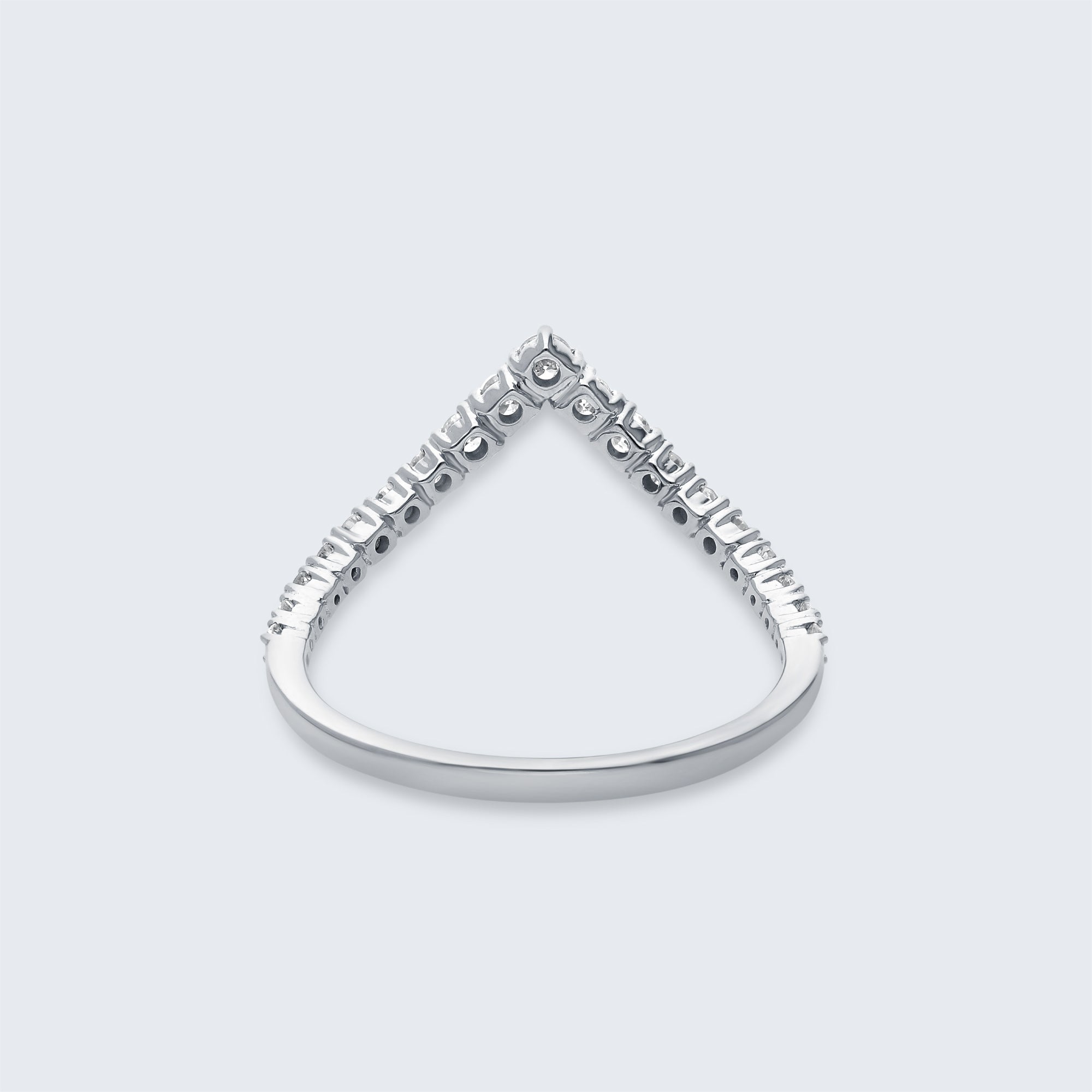 シェブロン・ダイヤモンド・リング - K18ゴールド、0.32ct
