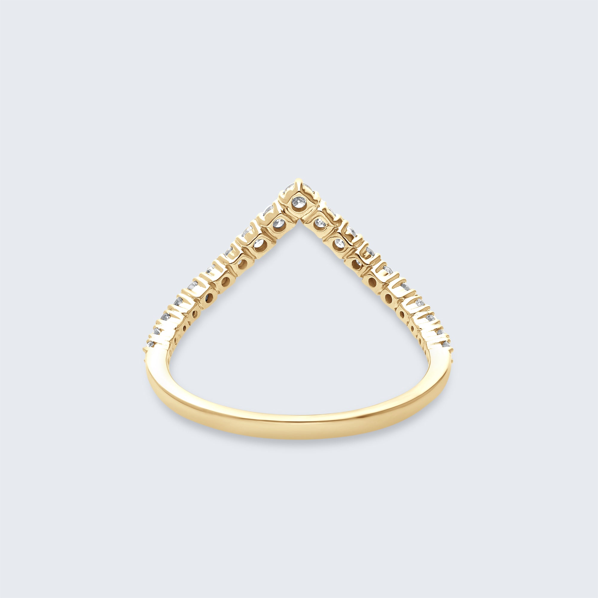 シェブロン・ダイヤモンド・リング - K18ゴールド、0.32ct