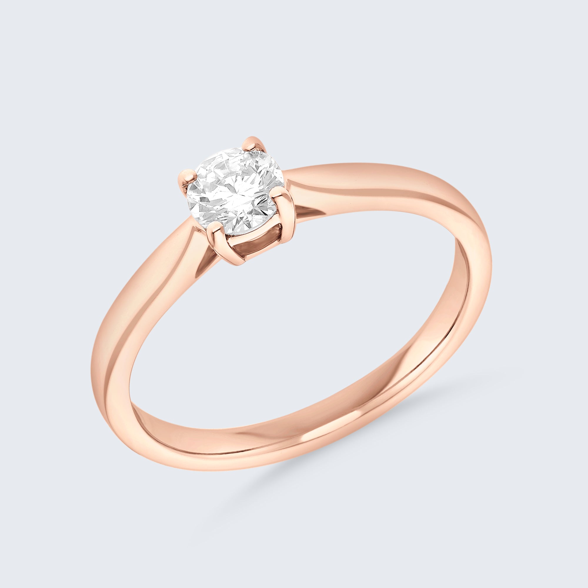 クラシック ソリティア ダイヤモンド リング – 18Kゴールド、0.30カラット