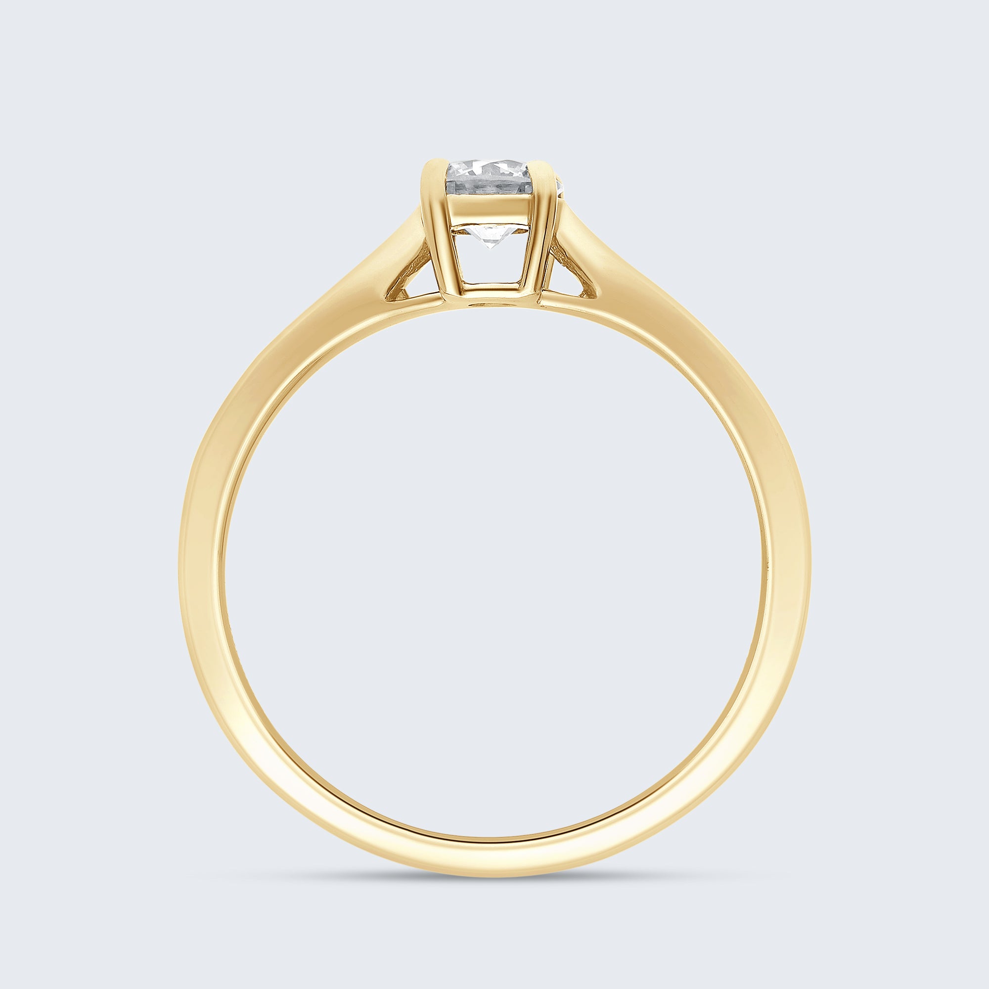 クラシック ソリティア ダイヤモンド リング – 18Kゴールド、0.30カラット