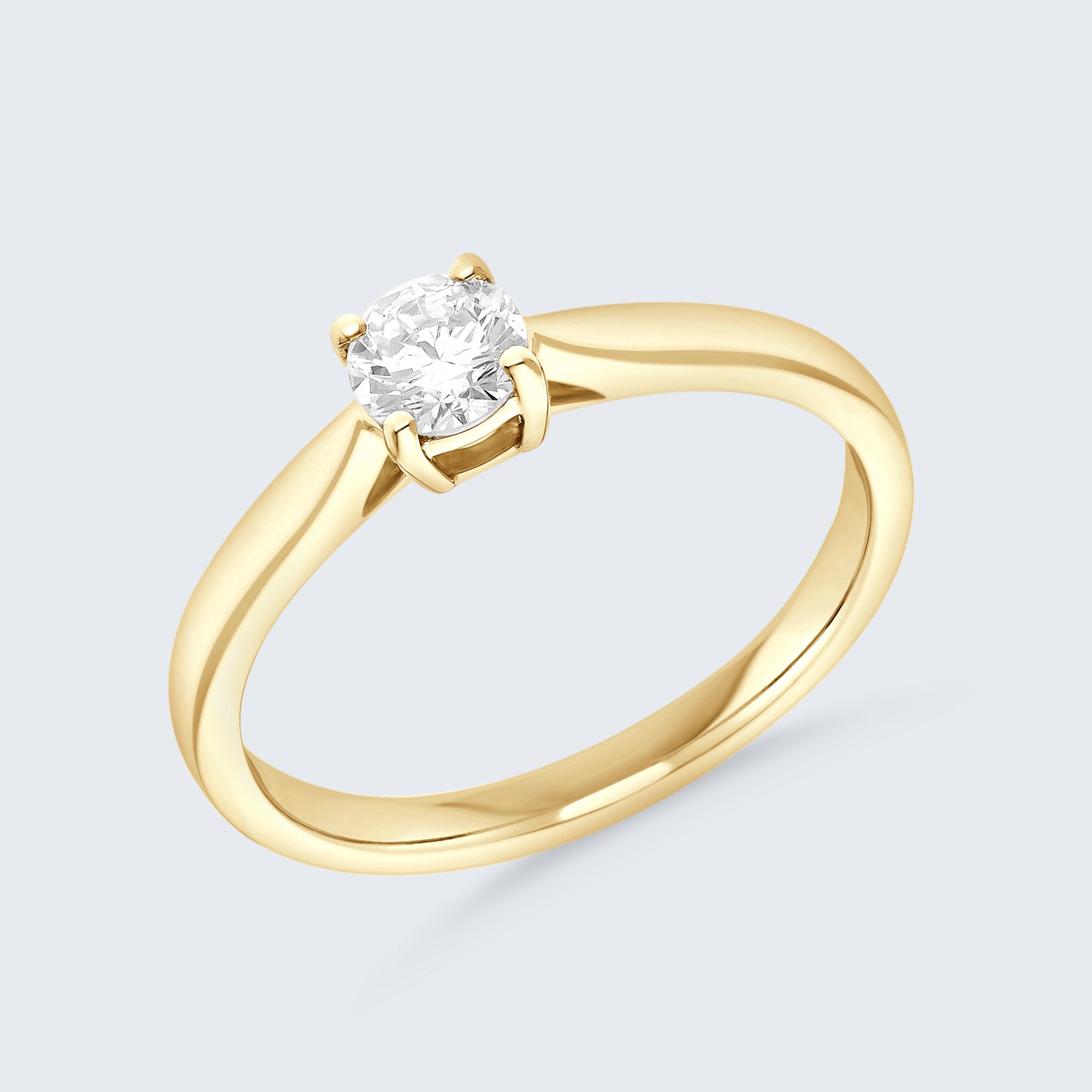 クラシック ソリティア ダイヤモンド リング – 18Kゴールド、0.30カラット