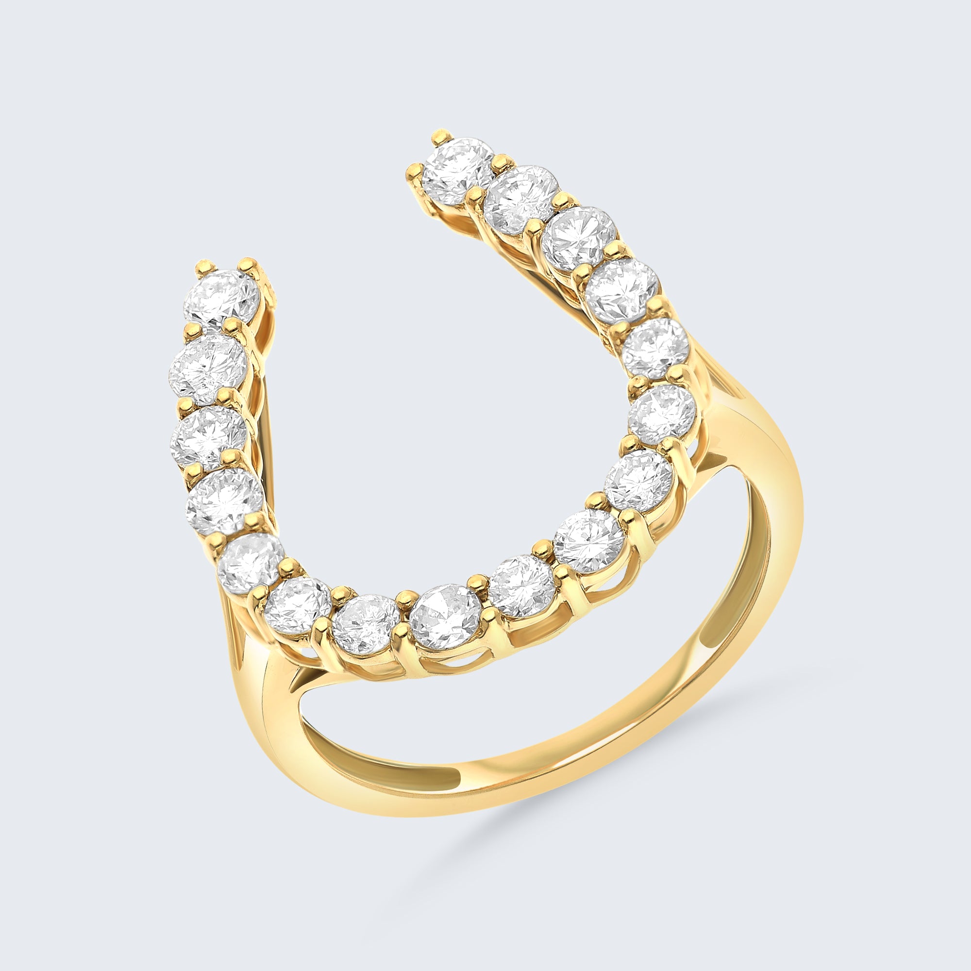 ホースシュー ダイヤモンド リング – 18Kゴールド、1.0カラット