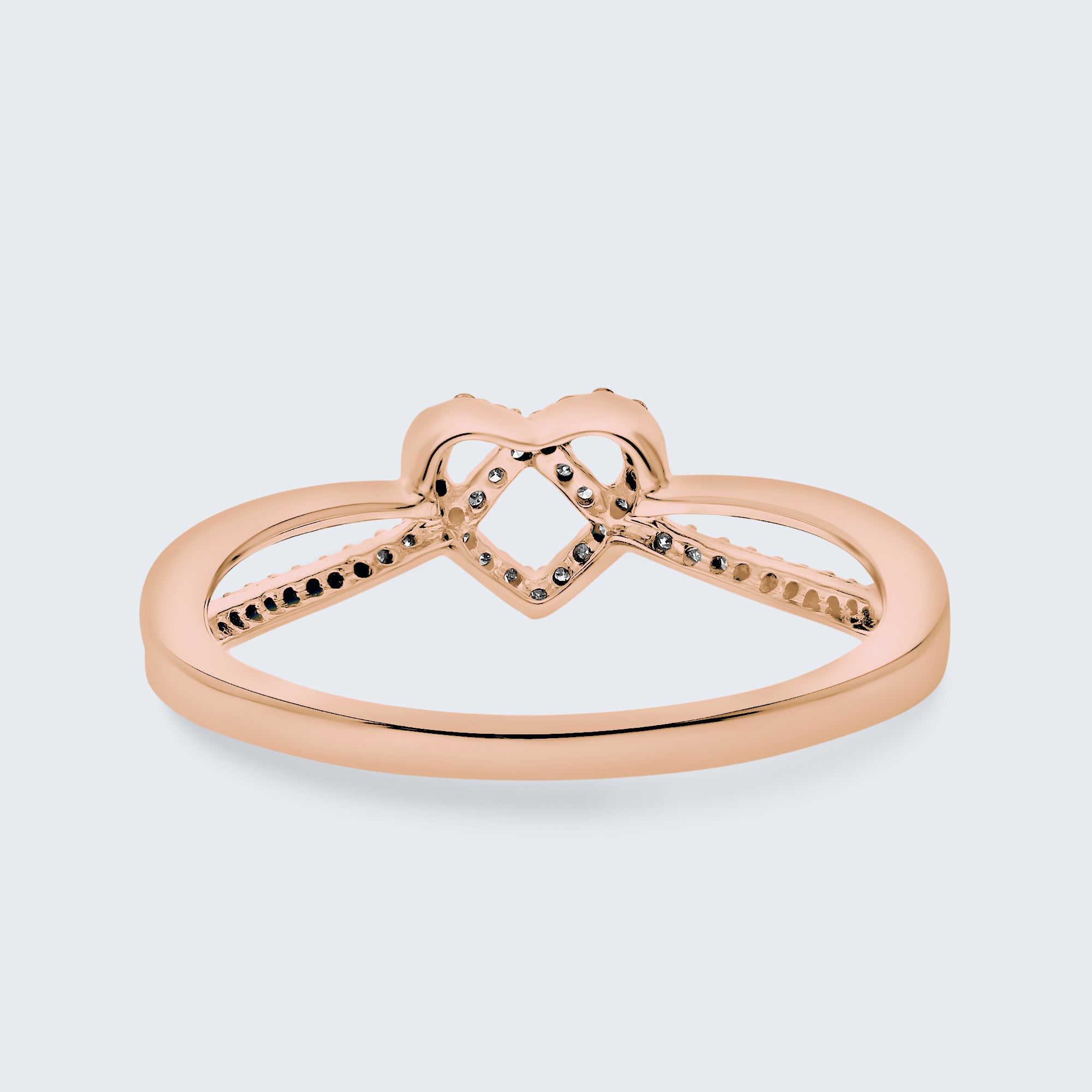 ハート インフィニティ ダイヤモンド リング – 18Kゴールド、0.10カラット