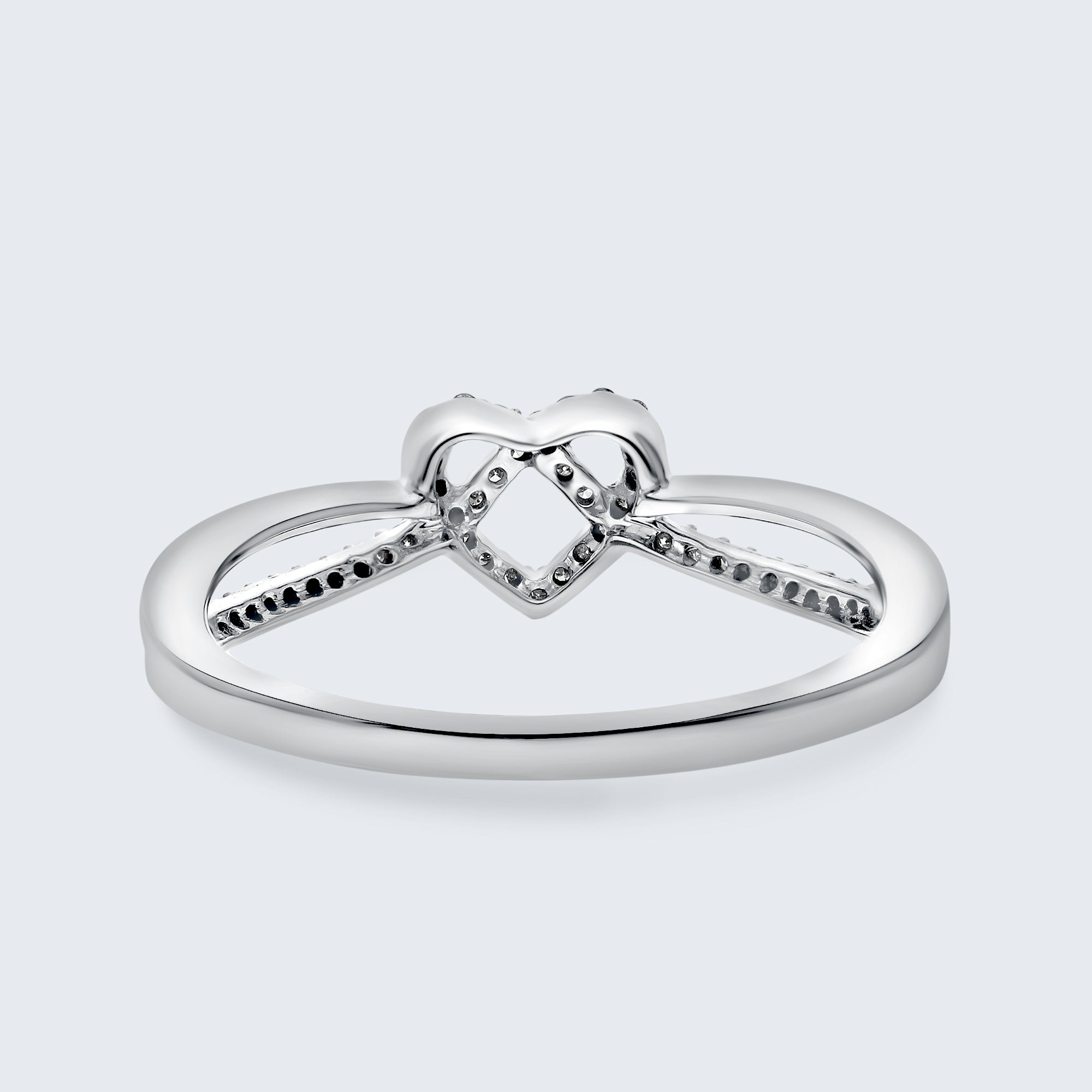 ハート インフィニティ ダイヤモンド リング – 18Kゴールド、0.10カラット