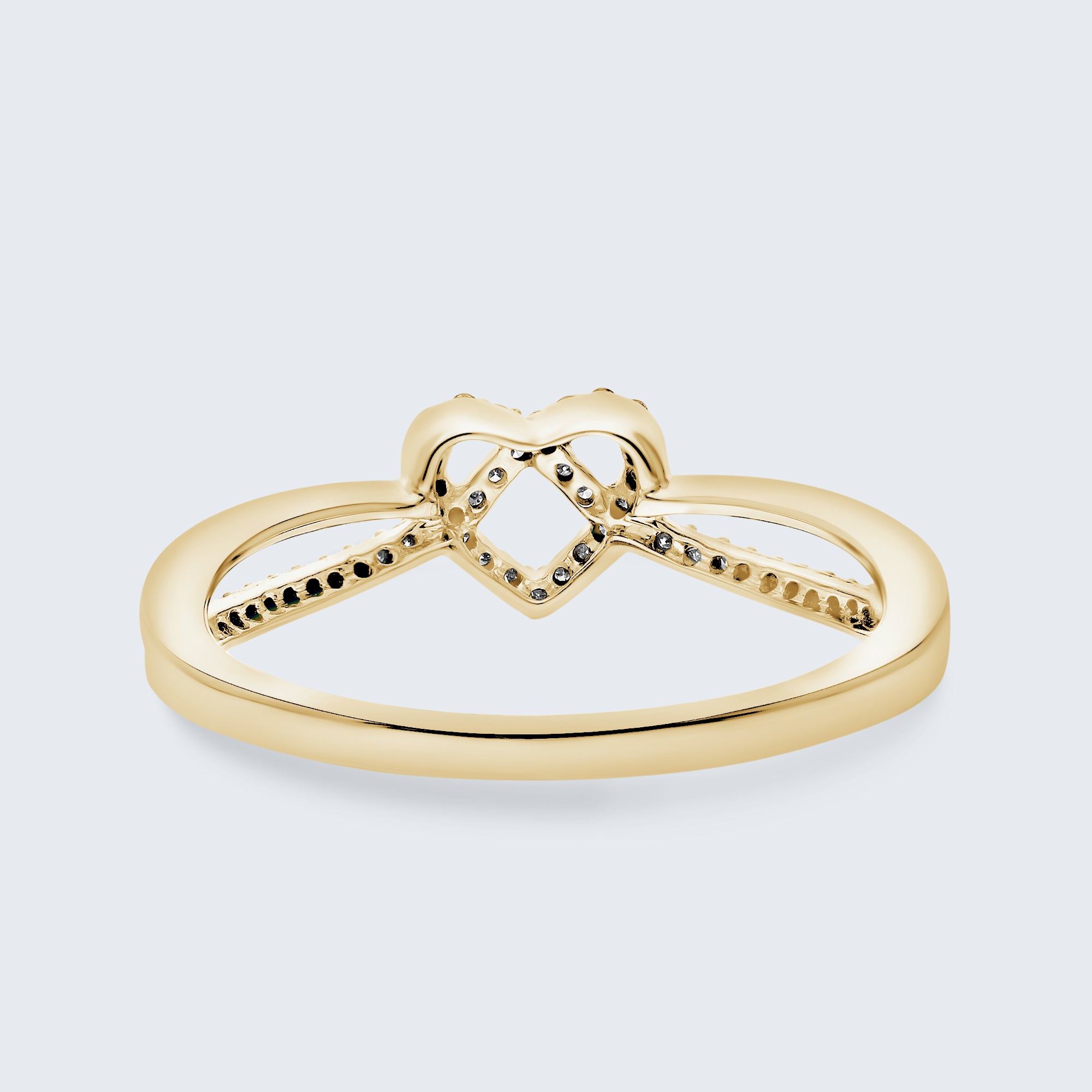 ハート インフィニティ ダイヤモンド リング – 18Kゴールド、0.10カラット