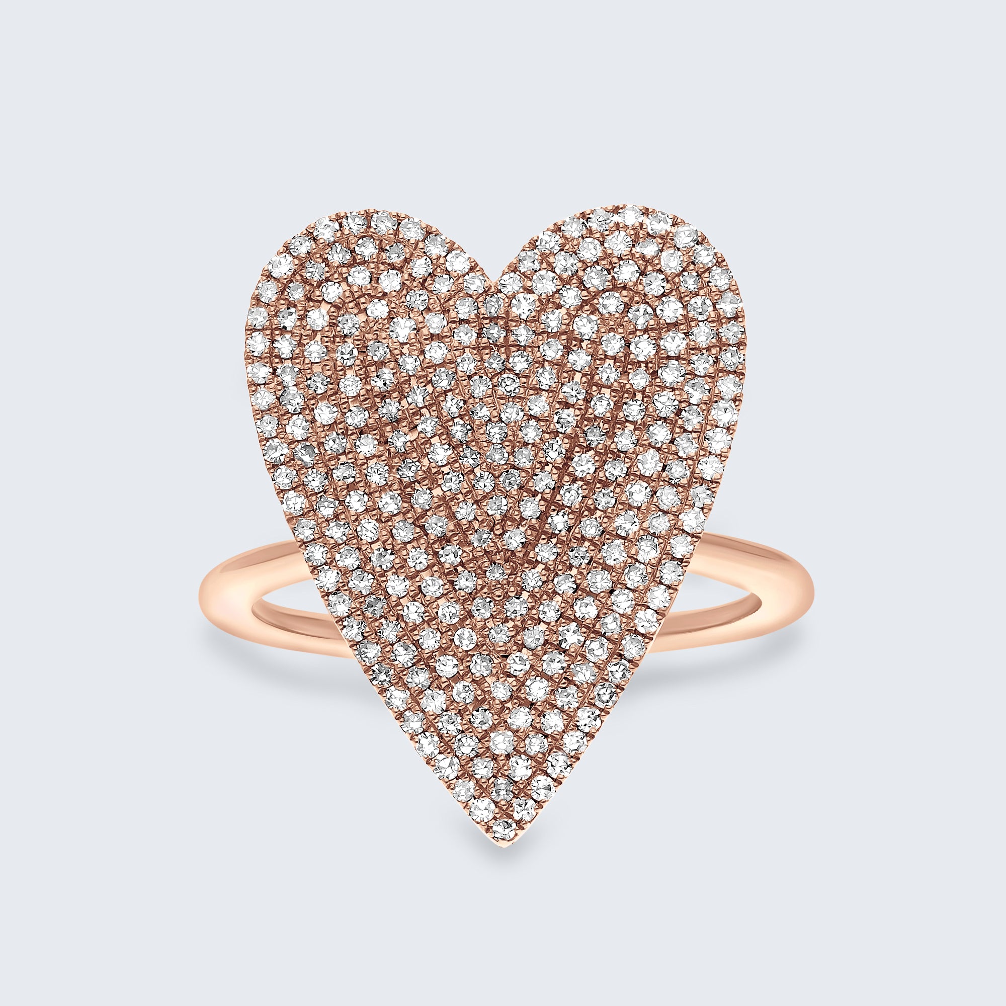 パヴェハート ダイヤモンドリング - 18Kゴールド、0.60カラット