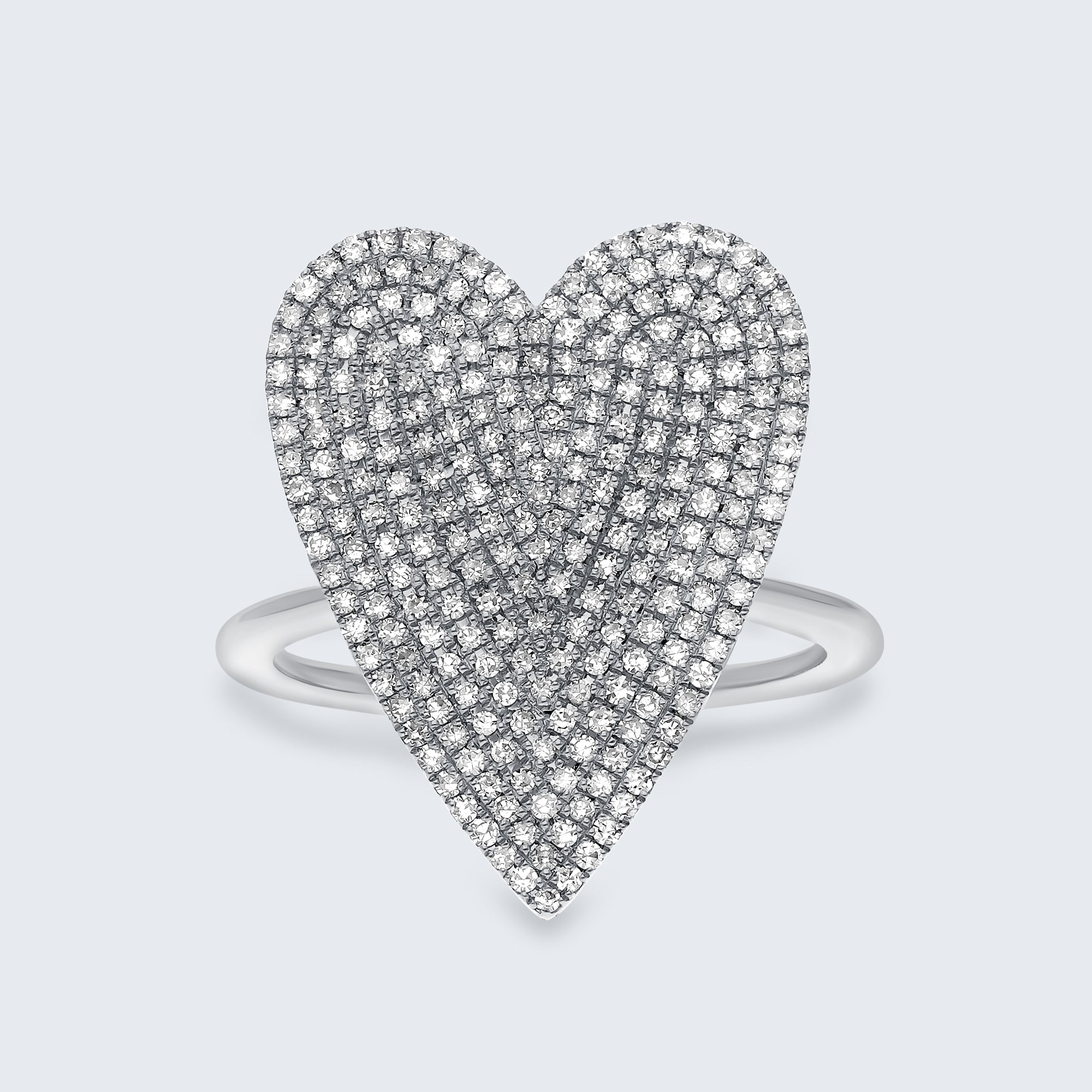 パヴェハート ダイヤモンドリング - 18Kゴールド、0.60カラット