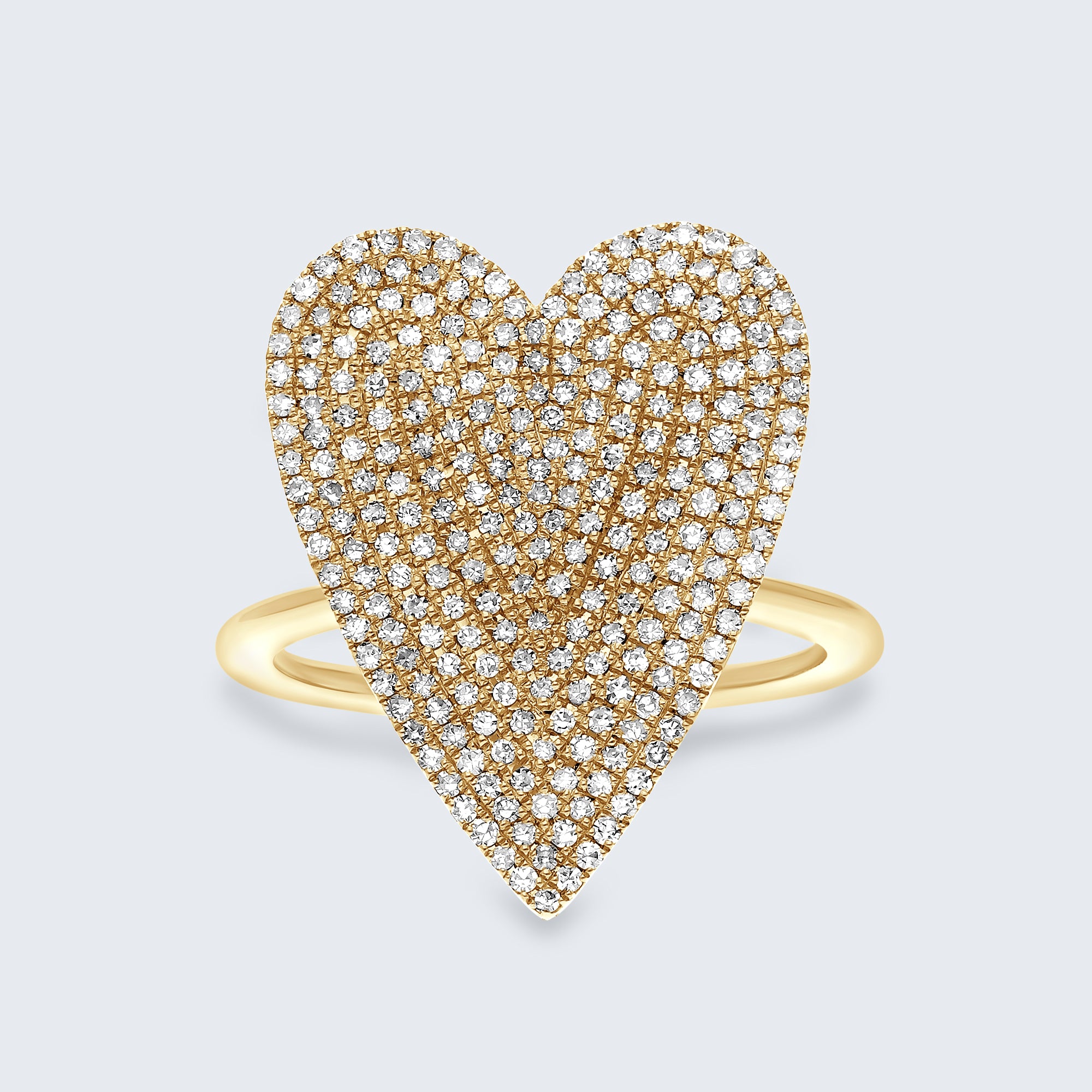 パヴェハート ダイヤモンドリング - 18Kゴールド、0.60カラット