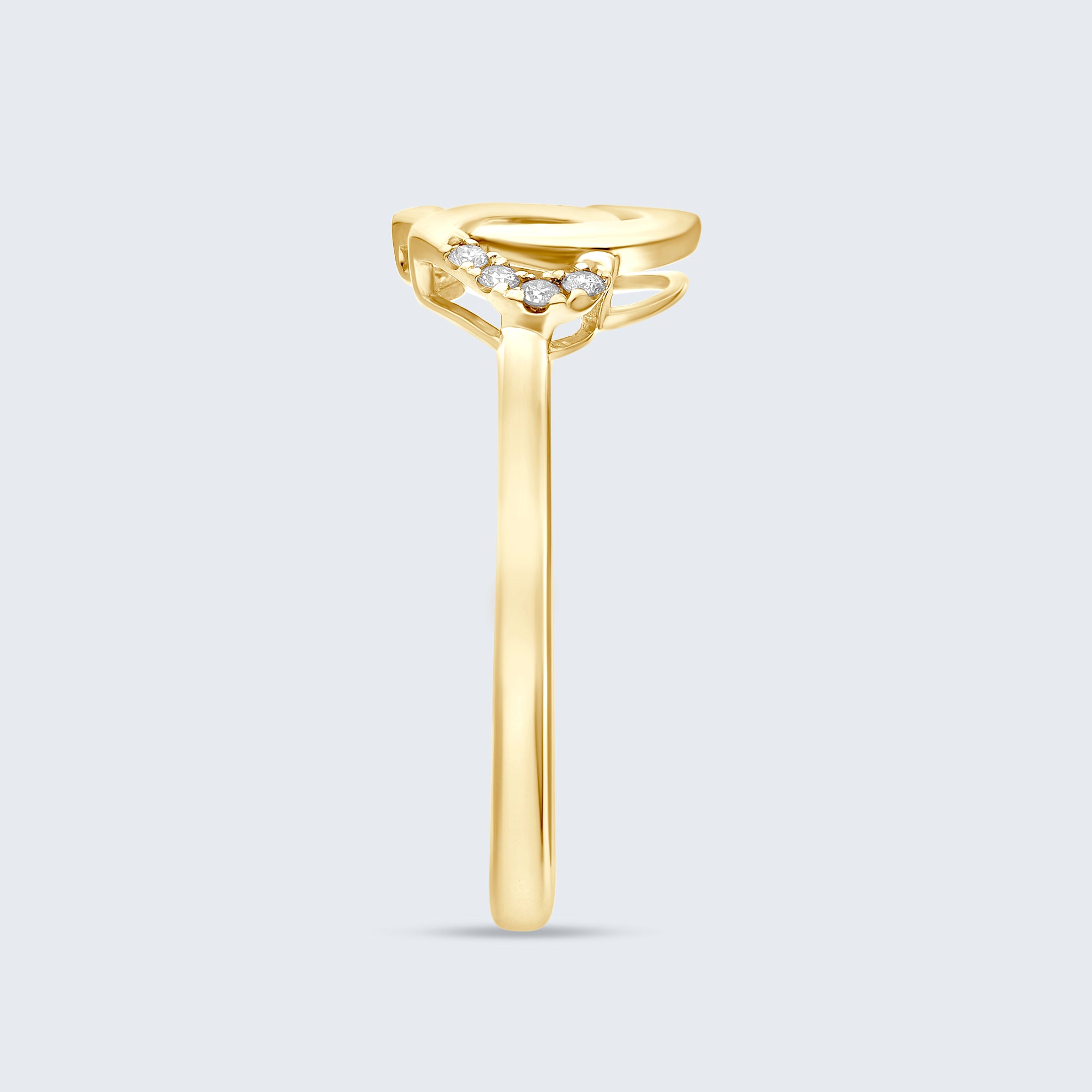 ツイン オープンハート ダイヤモンド リング – 18Kゴールド、0.07カラット