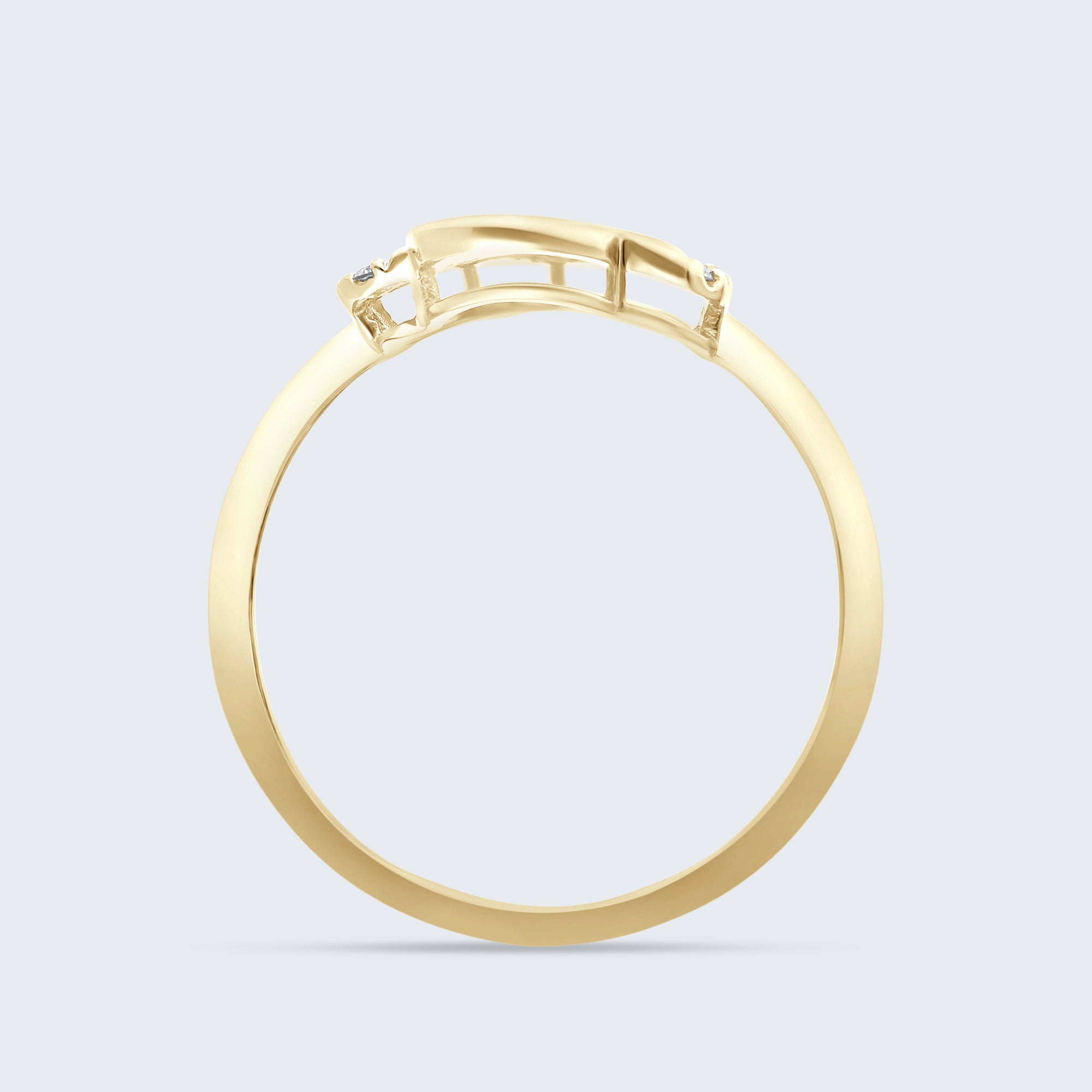 ツイン オープンハート ダイヤモンド リング – 18Kゴールド、0.07カラット