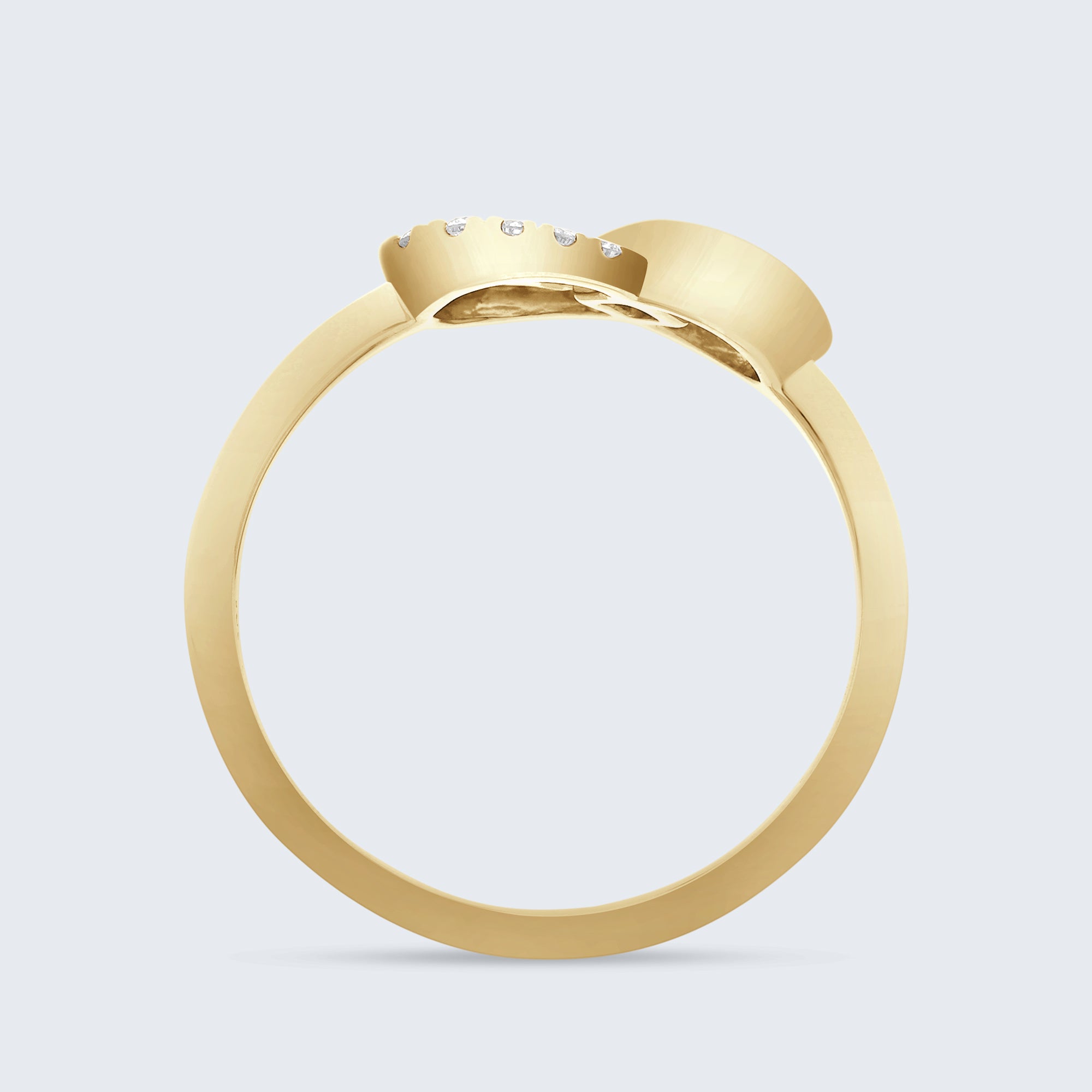 インフィニティ ノット ダイヤモンド リング – 18Kゴールド、0.10カラット