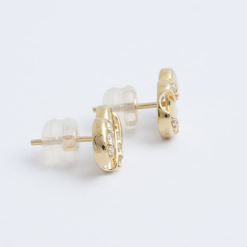 K18YG 0.1ct ダイヤモンド チェーンピアス