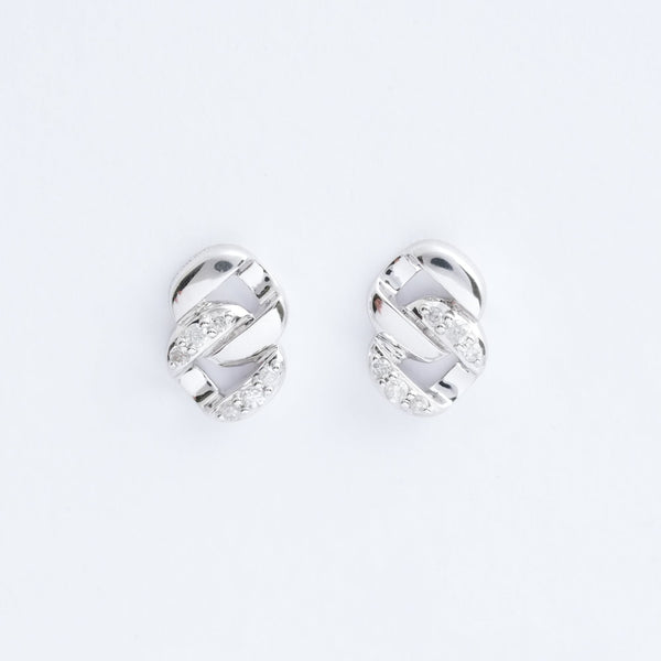 K18WG 0.1ct ダイヤモンド チェーンピアス