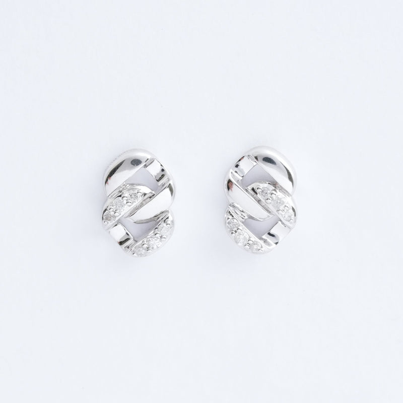K18WG 0.1ct ダイヤモンド チェーンピアス
