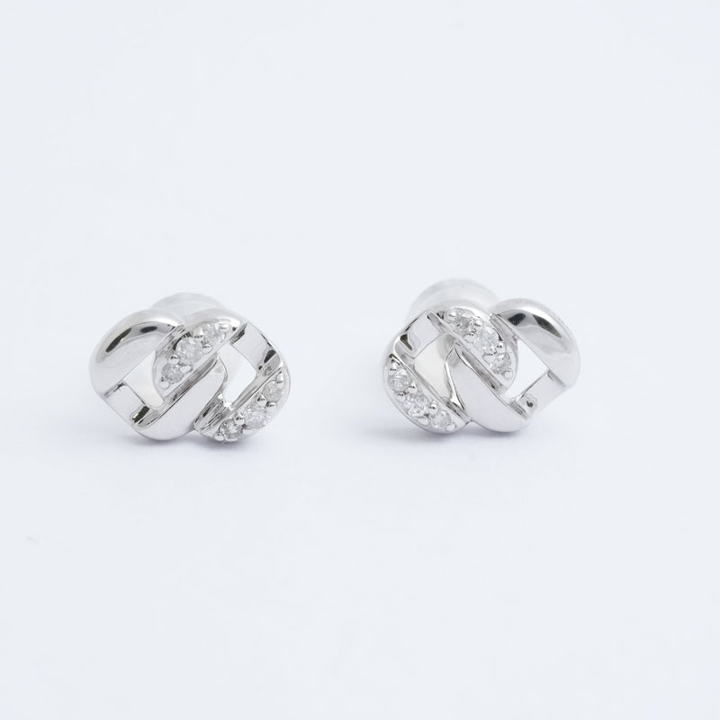 K18WG 0.1ct ダイヤモンド チェーンピアス