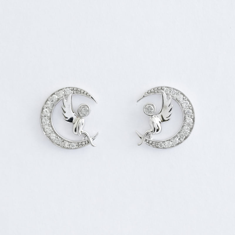 K18WG 0.20ct ダイヤモンド エンジェルピアス