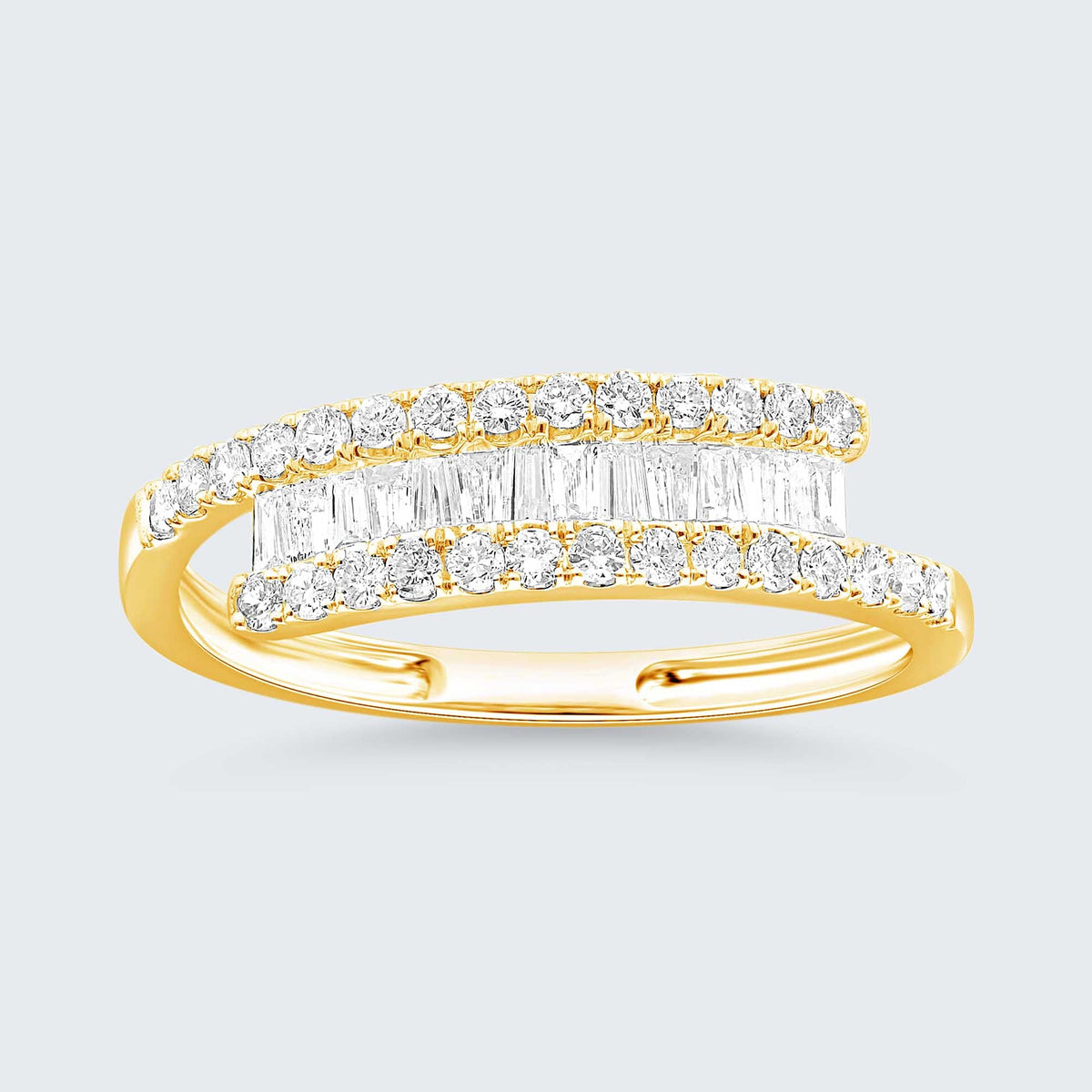 ダイヤモンド0.50ct 13.5号 リング 指輪 K18YG イエローゴールド / 64938【中古】【FJ】 バゲットダイヤモンドリング - K18YG、0.50カラット