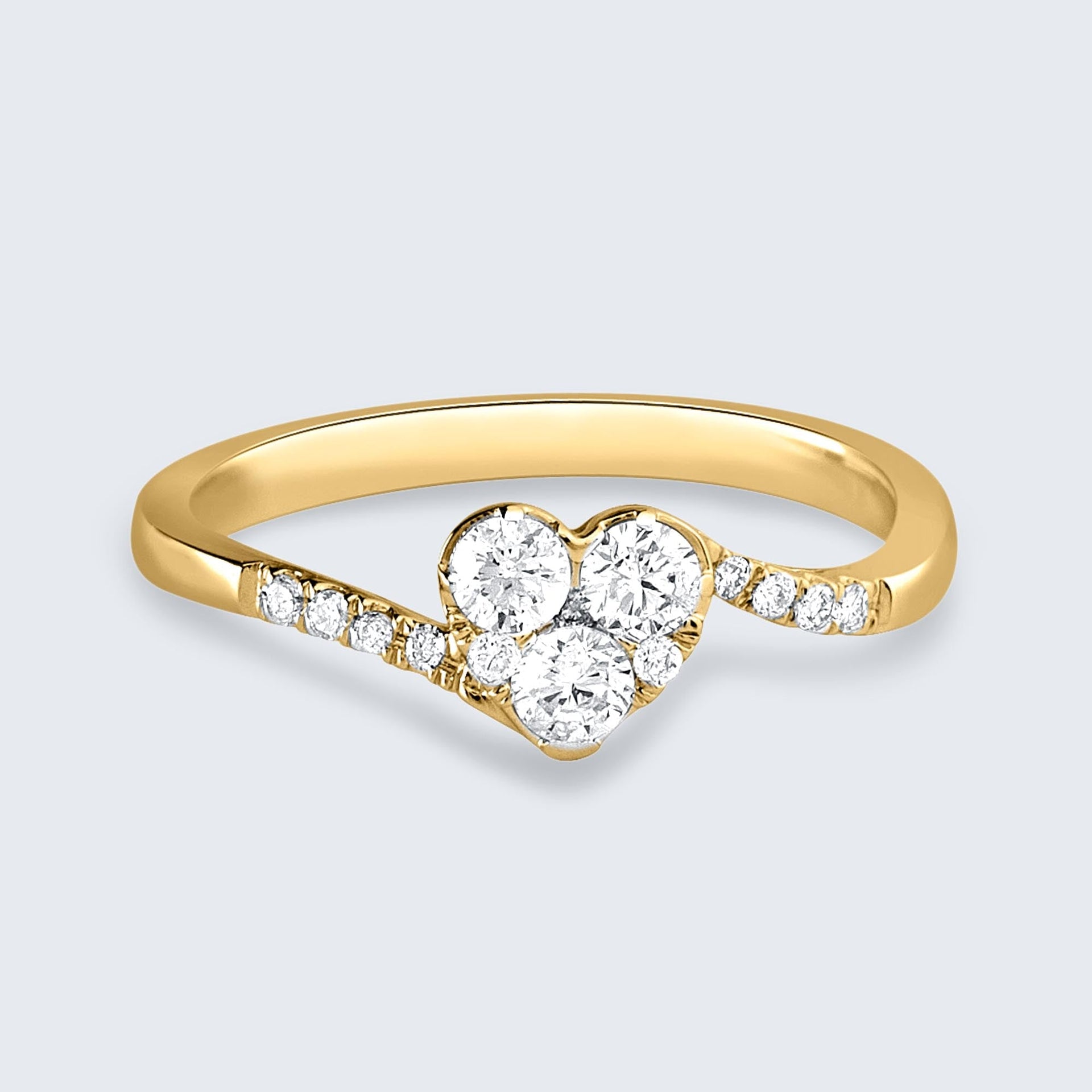 K18 0.35ctダイヤハートモチーフリング 