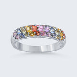 K18WG 1.25ct マルチカラーサファイアリング