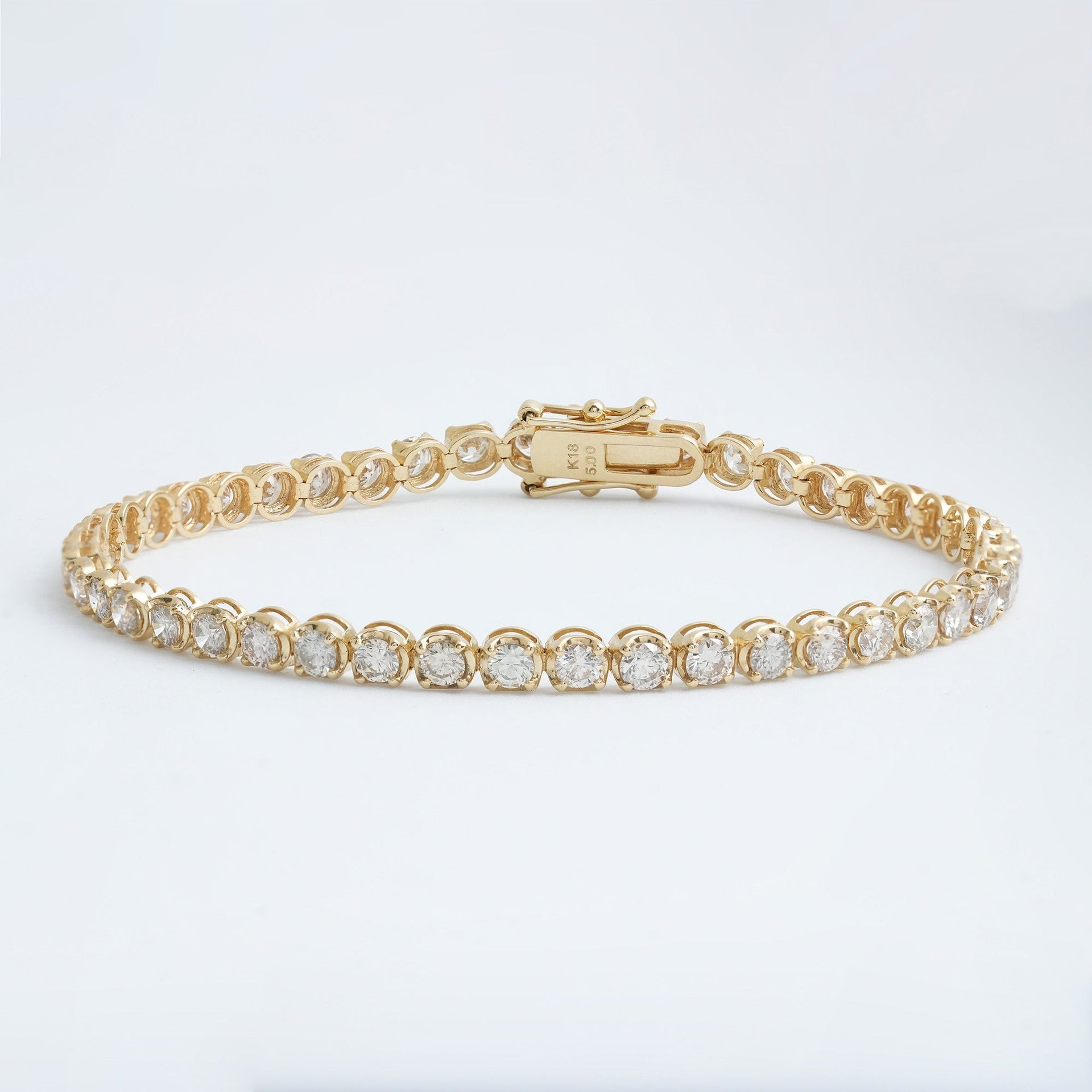 K18 5.0ct ダイヤモンド テニス ブレスレット 