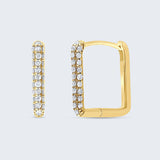 K18 0.20ct ダイヤスクエアフープピアス