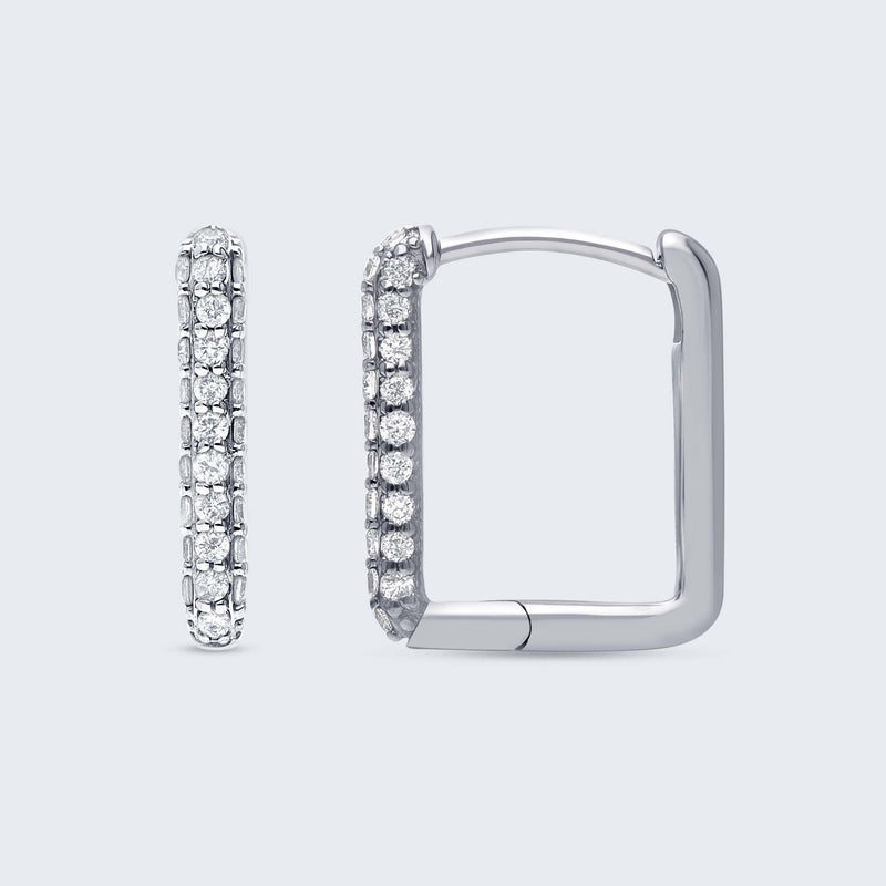 K18 0.20ct ダイヤスクエアフープピアス