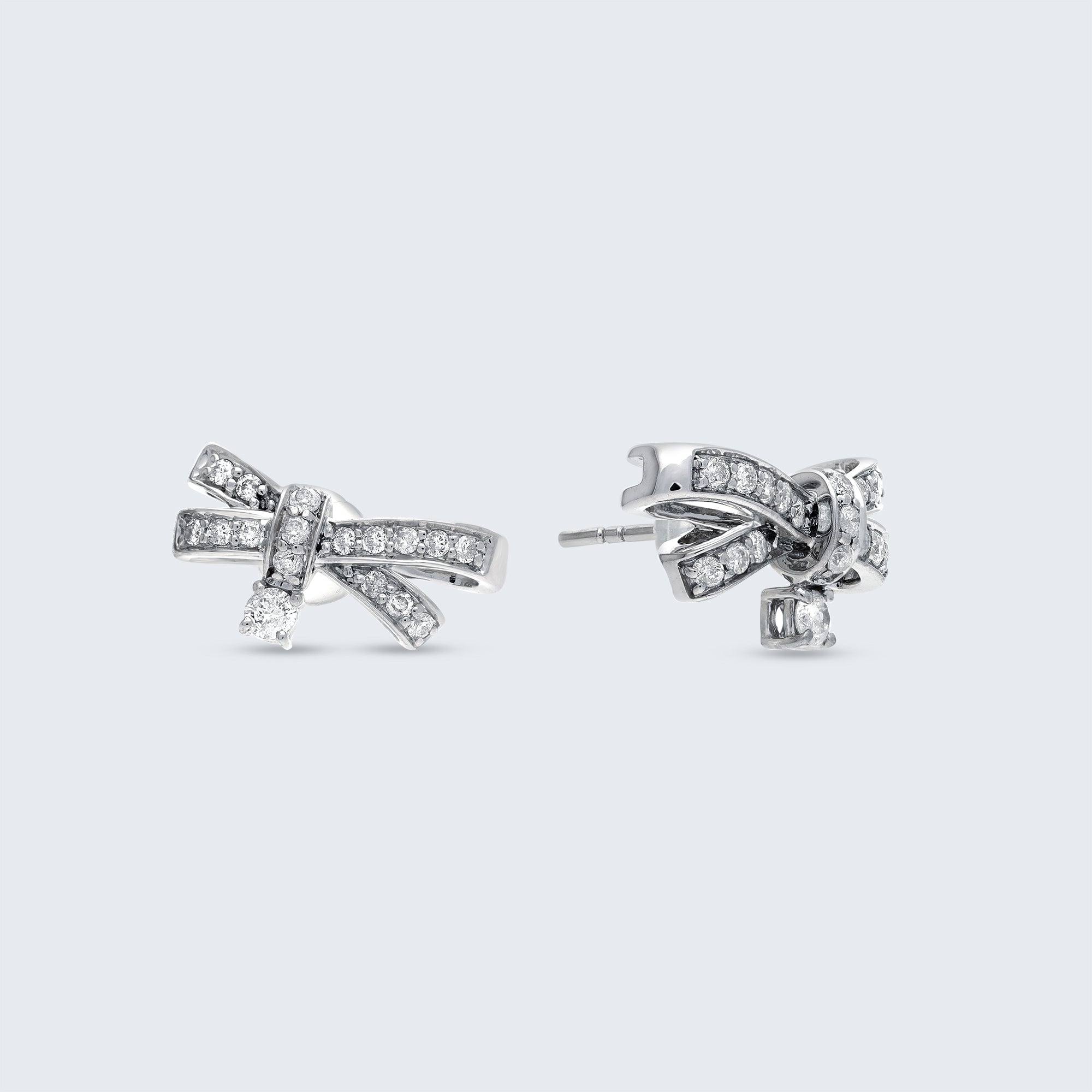 ピアス K18PG ダイヤ0.3ct リボン刻印015片耳×2合計03ct ...