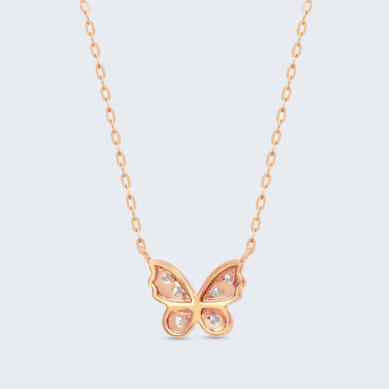 K18 0.11ct ダイヤバタフライペンダント